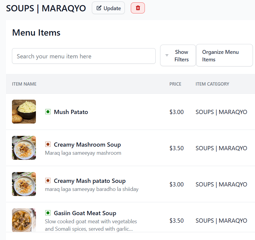 Effortless Menu Management